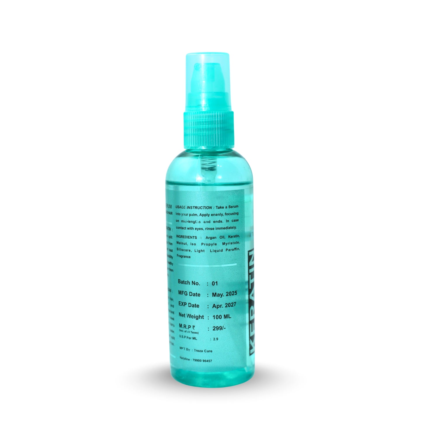 Treza Care Hair Serum with Keratin & Argan Oil – 100ml