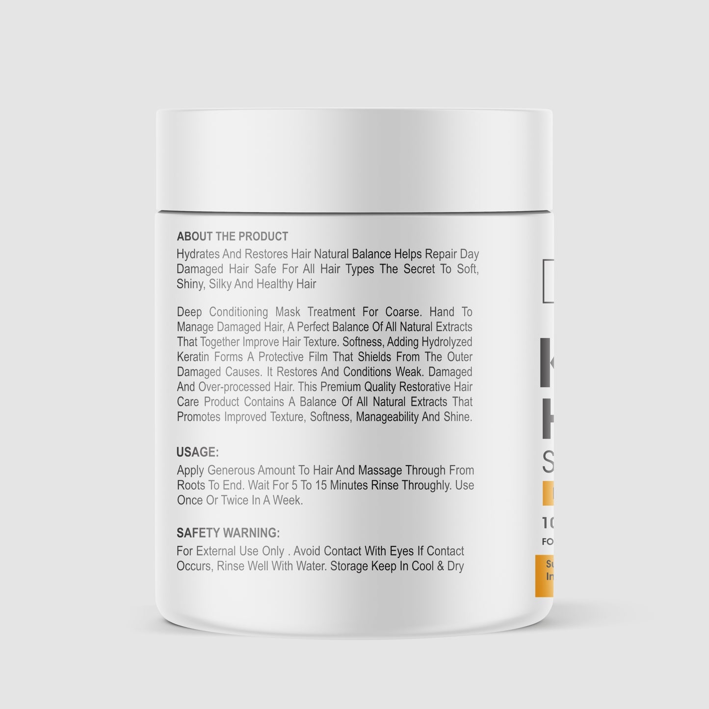 Treza Care Hair Spa Treatment Cream – Keratin & Vitamin E, 800ml