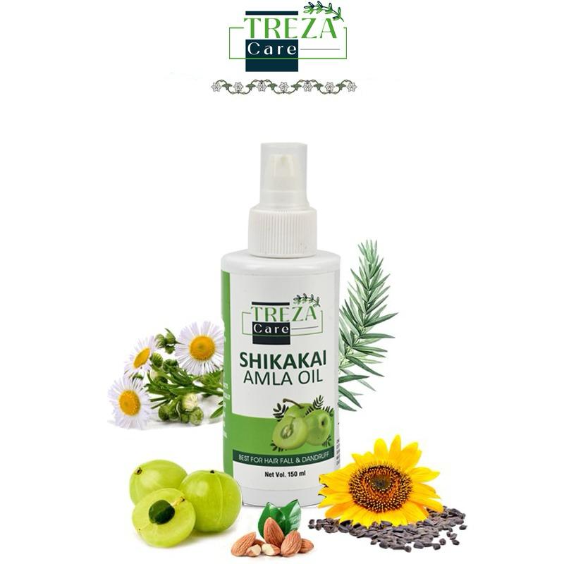 TREZA CARE Shikakai Bhringraj Hair Oil - Best Anti Dandruff Paraben and Mineral Oil Free(150 ml)